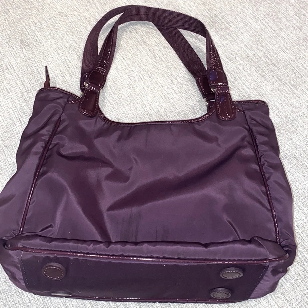 Brighton Campbell purple nylon silver studded shoulder bag. - Picture 2 of 11